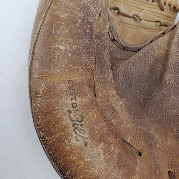 RAWLINGS Catcher Mitt Walker Cooper 10.5” RHT Leather Baseball Glove VTG 50s 60s - Picture 6 of 16